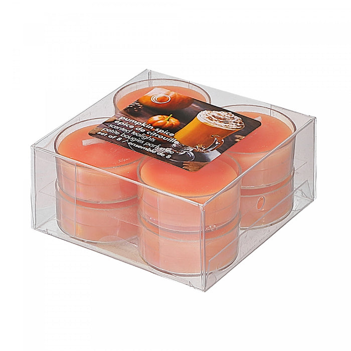 8 Pk Scented Tealights Pumpkin Spice - Set of 2 Candle