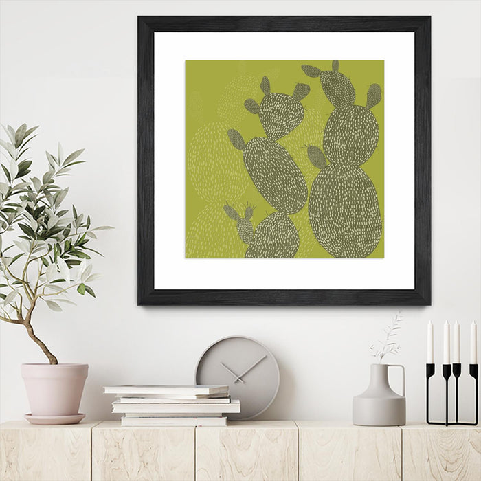 \"Opuntia Ii\" Matted and Framed Black 30x30 Wall Art