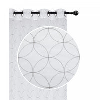 Lurex Embroidered Sheer Panel Curved Diamond Grey - Set of 2