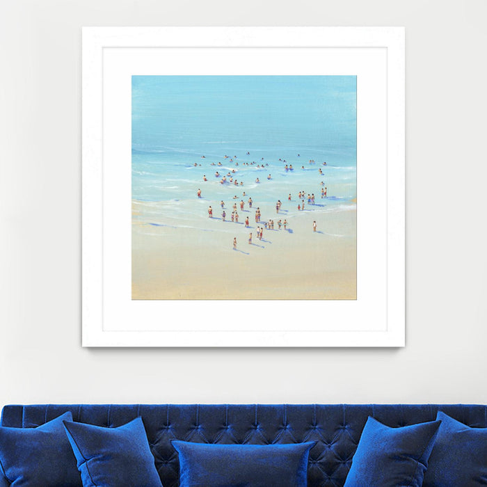 \"Beach Day Ii\" Matted and Framed White 30x30 Wall Art