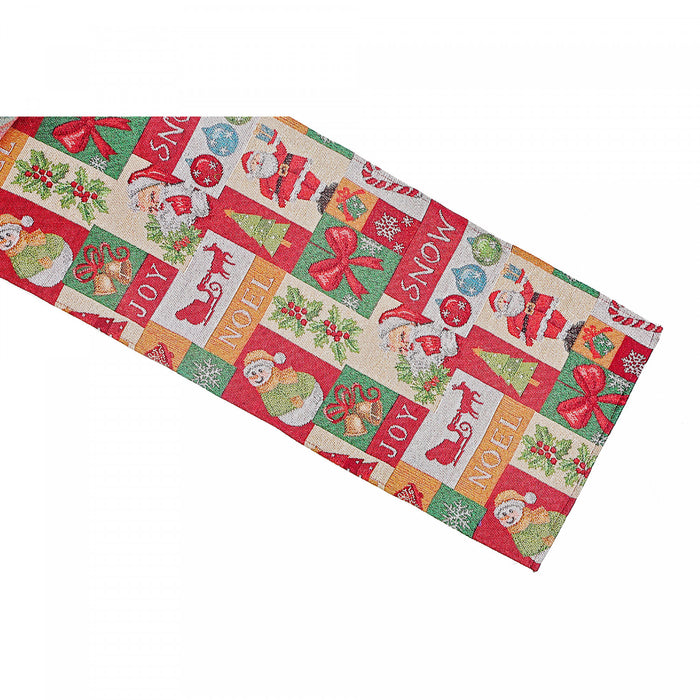 Tapestry Table Runner Square End Joy Noel
