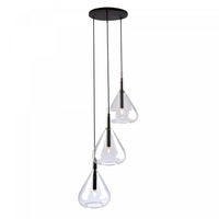 Conic 3-Light Black Pendant 
