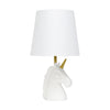Simple Designs Sparkling Gold And White Unicorn Table Lamp