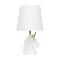 Simple Designs Sparkling Gold And White Unicorn Table Lamp