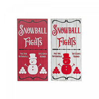Printed Snowball Fights Sign - Set of 2