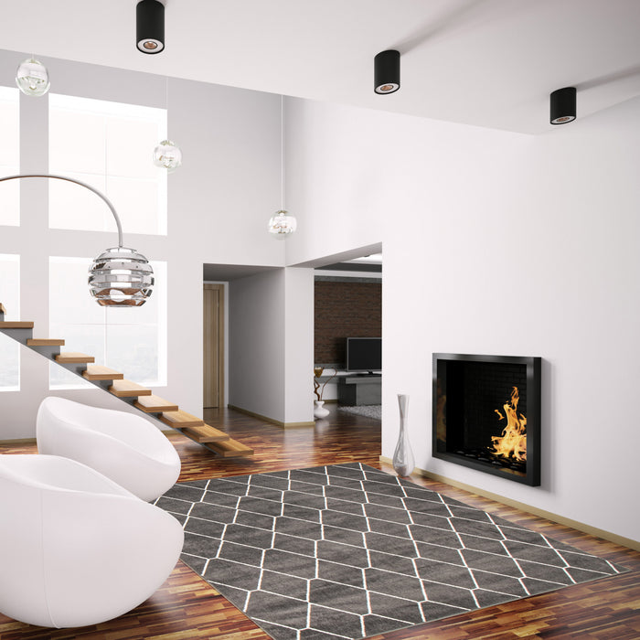 August Dark Grey-White 7'10\" x 10'2\" Area Rug