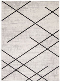 Damali Ivory/Black Machine Washable Area Rug - 5'0