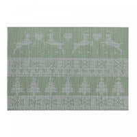 Vinyl Placemat Reindeer and Tree Green
