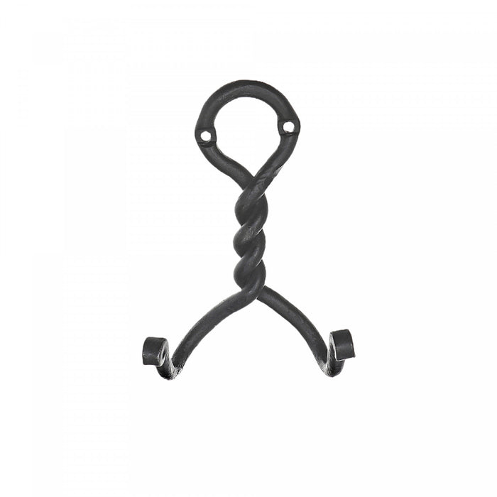 Double Twist Iron Wall Hook Gun Metal - Set of 4 Hooks