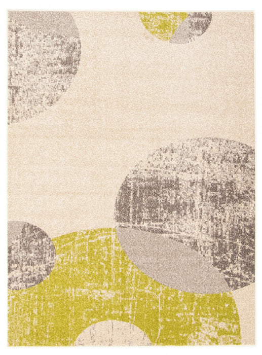 Ellegance Ivory / Green 6'7\" x 9'6\" Area Rug