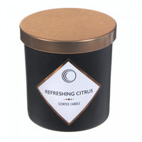 7oz Matte Black Scented Candle with Lid Refreshing Citrus - Set of 2