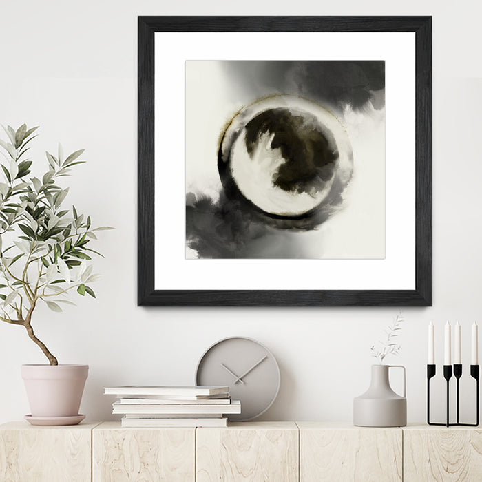\"Smokey Circumference\" Matted and Framed Black 30x30 Wall Art
