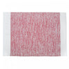 Handloom Cotton Rug with Lurex Red Floormat