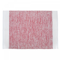 Handloom Cotton Rug with Lurex Red Floormat