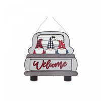 MDF Wall Hanger Truck with Gnomes - Welcome Wall Decor