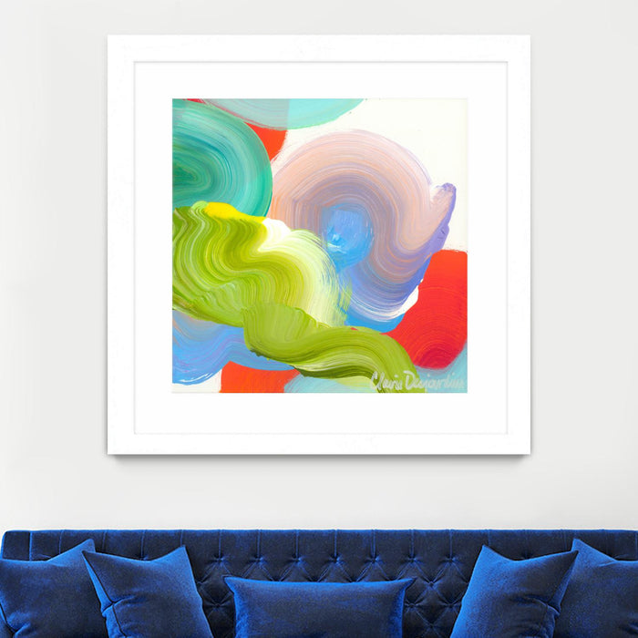 \"Vav 05\" Matted and Framed White 30x30 Wall Art