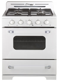 Off-Grid Classic Retro by Unique 30” Propane Range with Battery Ignition - UGP-30CR OF1 W 