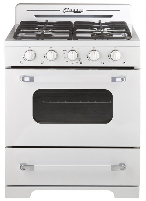 Off-Grid Classic Retro by Unique 30” Propane Range with Battery Ignition - UGP-30CR OF1 W