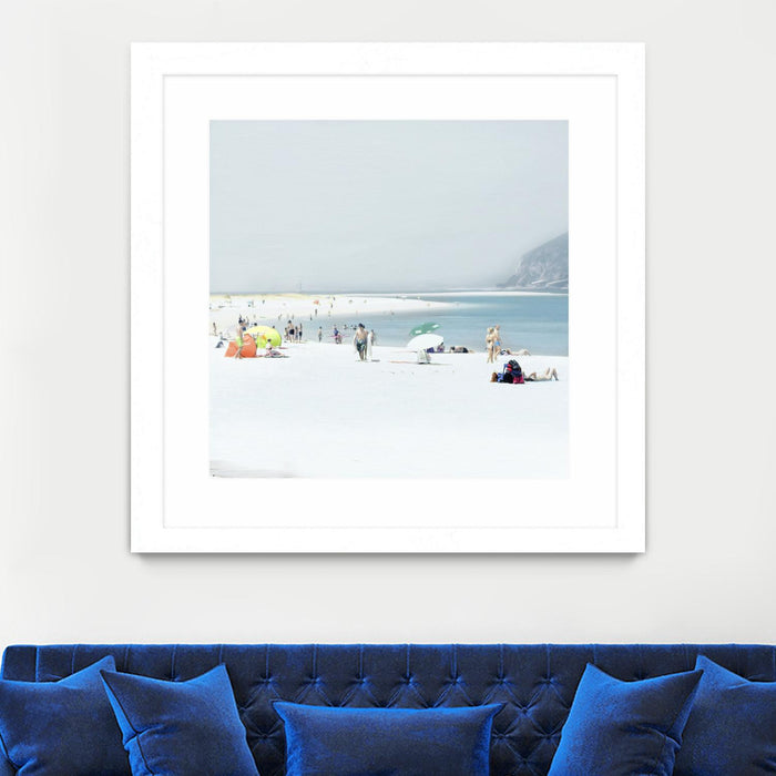 \"Troia\" Matted and Framed White 36x36 Wall Art