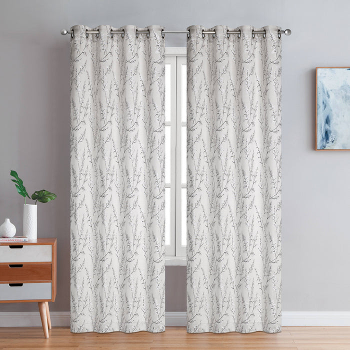 Dundee Grommet Pair of Taupe Curtain Panels - 54x84