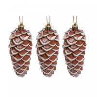 3 Pack Pinecones in Pvc Box Bronze Christmas Ornaments