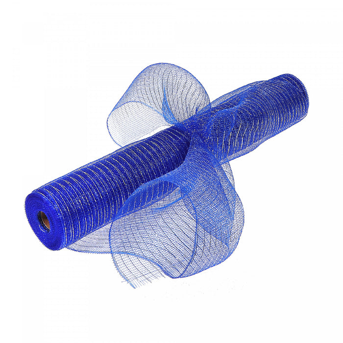 Mesh Ribbon Blue with Silver Stripes 21\"x10\" - Set of 2 Crafts