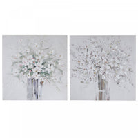 Hand Painted Canvas Wall Art Fresh Bouquet 24 x 24 - Set of 2 Wall Decor