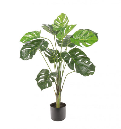 Artificial 29" Monstera Indoor & Outdoor In Black Pot 