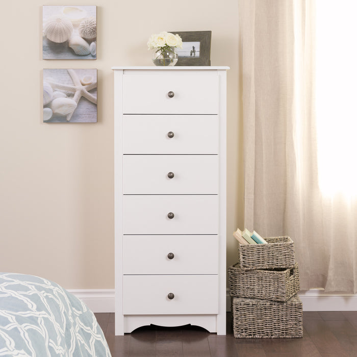 Monterey Tall 6-Drawer Chest - White