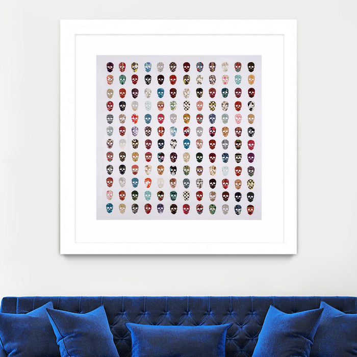 \"Gorgeous Crowd\" Matted and Framed White 36x36 Wall Art