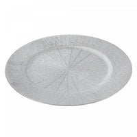 Charger Plate Sand script Silver 13