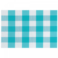 Vinyl Placemat Plaid Teal - Set of 12