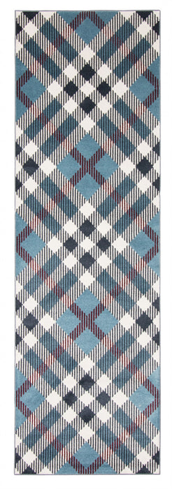 Kors Blue Machine Washable Area Rug - 2'6\" x 8'0\"