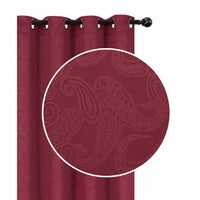 Embossed Blackout Panel Paisley Red 84
