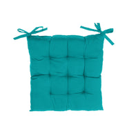 Polyester Tufted Chair pad 18 x 18 Teal - Set of 2