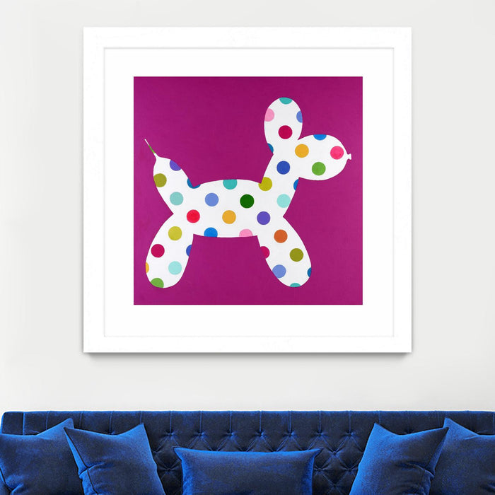 \"Dottie\" Matted and Framed White 30x30 Wall Art