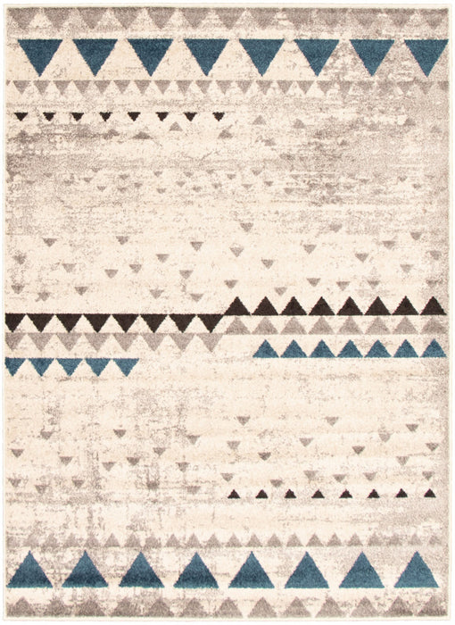 Raja Ivory-Blue Area Rug - 5'3\" x 7'3\"