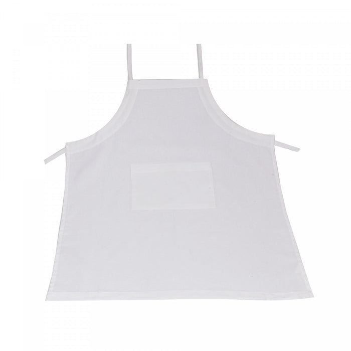 Polycotton Apron with Pocket White