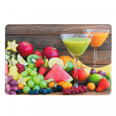 Plastic Placemat Fruity Cocktails - Set of 12|Napperon en plastique avec une image de cocktails aux fruits  - ensemble de 12