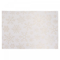 Vinyl Placemat Gold Snowflake on White - Set of 12