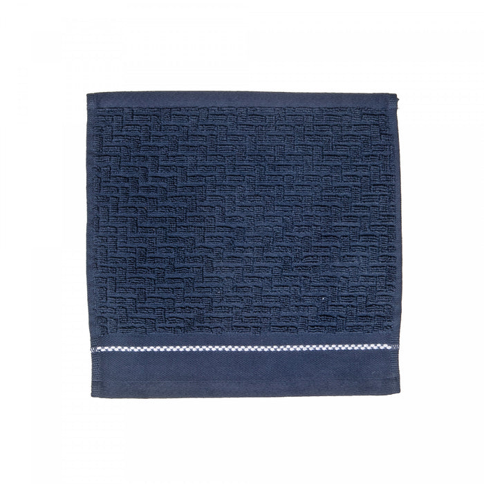 Luxury Stitch Wash Cloth 12 x 12 Blue - Set of 6 Towels