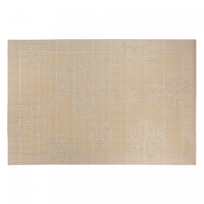 Vinyl Placemat Snowflakes Gold - Set of 12|Napperon doré en vinyle à motif de flocons de neige - ensemble de 12