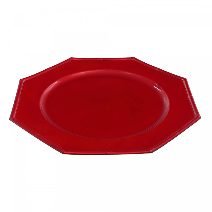 Charger Plate Octagon Red 13\" - Set of 6 Dinnerware