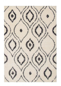 Agalia Abstract Ivory-Tan Shag - 5'3