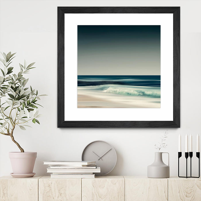 \"Cristal Surf\" Matted and Framed Black 30x30 Wall Art