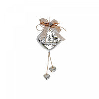 Metal Diamond Shaped Ornament with Reindeer Silver - Set of 6 Christmas Ornaments