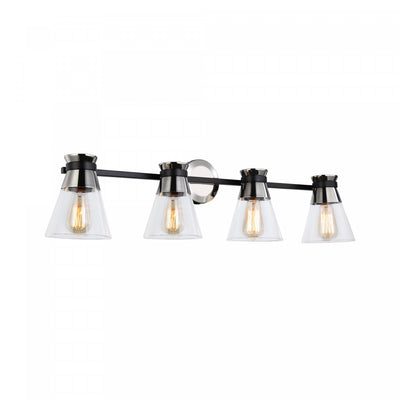 Kanata Black & Brushed Nickel 4-Light Bathroom Vanity Light