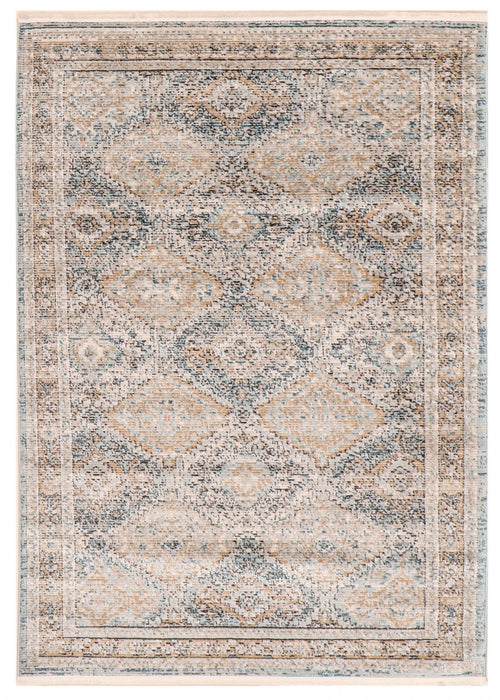 Leandra Taupe/blue Rug 5'3\" X 7'3\" Area Rug
