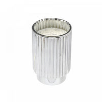 11.3oz Ribbed Silver Electroplated Scented Candle Winter Berry