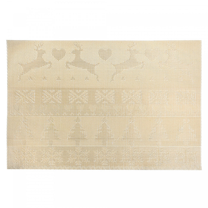 Vinyl Placemat Reindeer and Tree Gold
